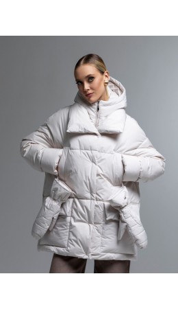 Пуховик женский светло-бежевый