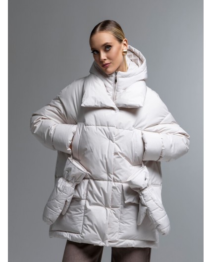 Пуховик женский светло-бежевый