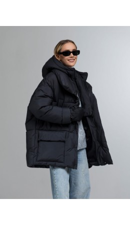 Пуховик женский черный
