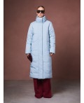 Пуховик женский серо-голубой