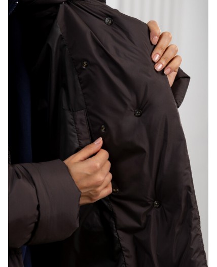 Пуховик женский коричневый