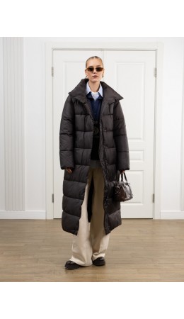 Пуховик женский коричневый