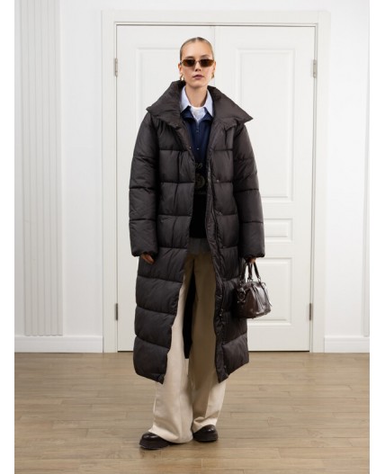 Пуховик женский коричневый