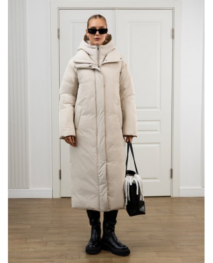 Пуховик женский светло-бежевый