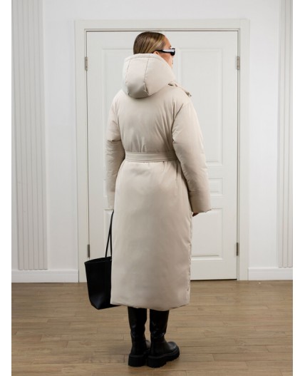 Пуховик женский светло-бежевый