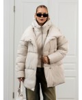 Пуховик женский светло-бежевый