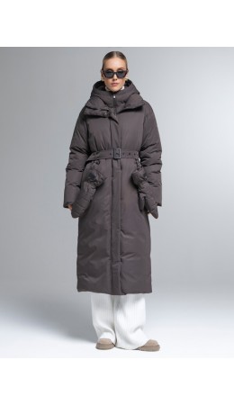 Пуховик женский коричневый