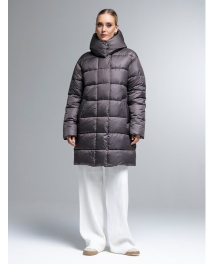 Пуховик женский коричневый