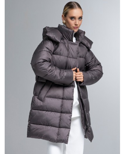 Пуховик женский коричневый