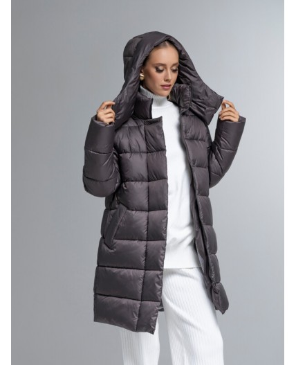 Пуховик женский коричневый