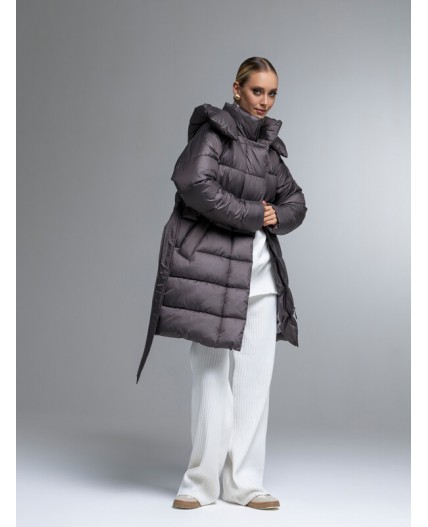 Пуховик женский коричневый