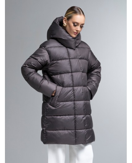 Пуховик женский коричневый