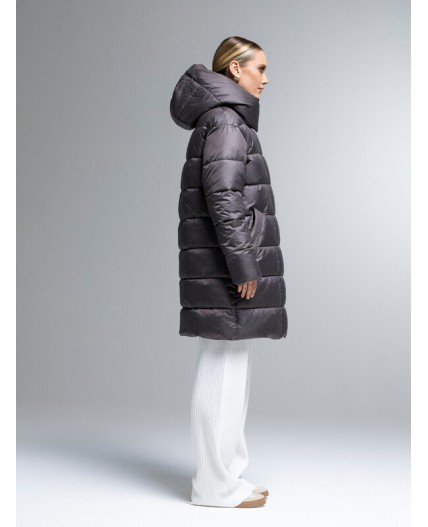 Пуховик женский коричневый