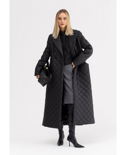 Плащ утепленный черный