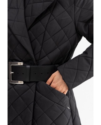 Плащ утепленный черный