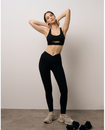 Леггинсы спортивные:жен. МОДЕЛЬ 9 Черный