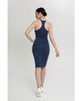 Платье:жен. МОДЕЛЬ 9 Синий/экрю