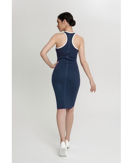 Платье:жен. МОДЕЛЬ 9 Синий/экрю