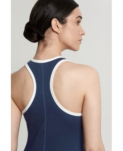 Платье:жен. МОДЕЛЬ 9 Синий/экрю