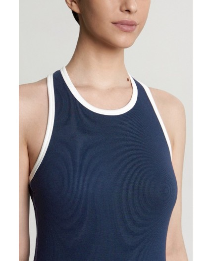 Платье:жен. МОДЕЛЬ 9 Синий/экрю