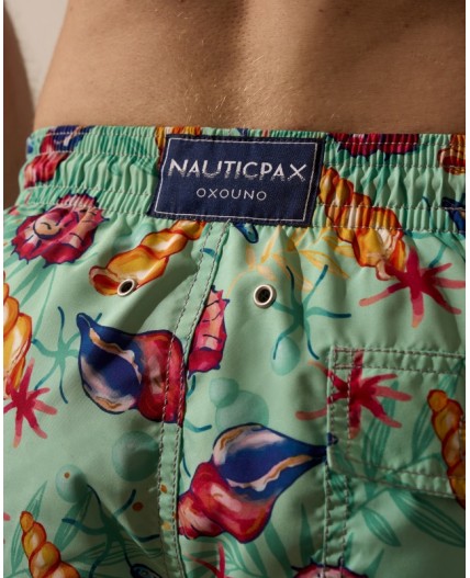 Пляжные шорты:муж. МОДЕЛЬ 1 Ракушки мята