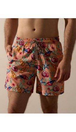 Пляжные шорты:муж. МОДЕЛЬ 1 Ракушки оранж