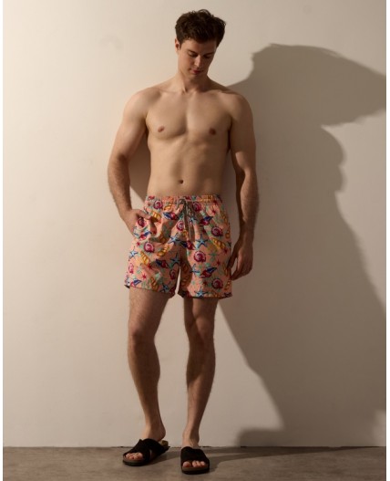 Пляжные шорты:муж. МОДЕЛЬ 1 Ракушки оранж