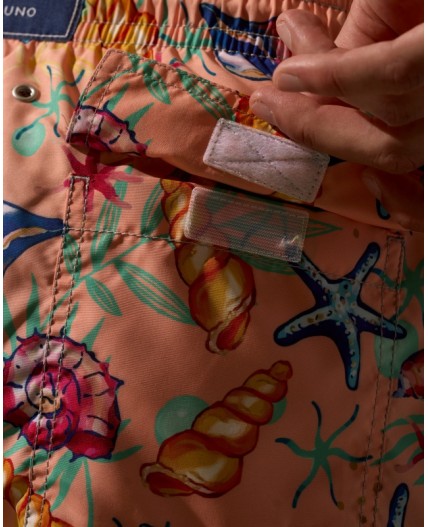 Пляжные шорты:муж. МОДЕЛЬ 1 Ракушки оранж