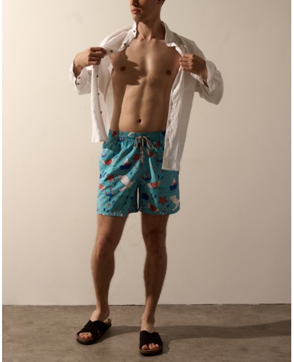 Пляжные шорты:муж. МОДЕЛЬ 1 Круиз бирюза
