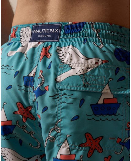 Пляжные шорты:муж. МОДЕЛЬ 1 Круиз бирюза