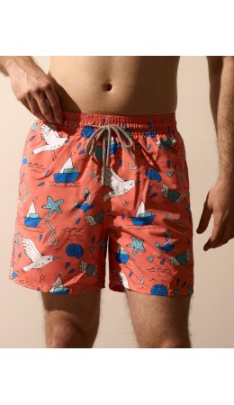 Пляжные шорты:муж. МОДЕЛЬ 1 Круиз оранж