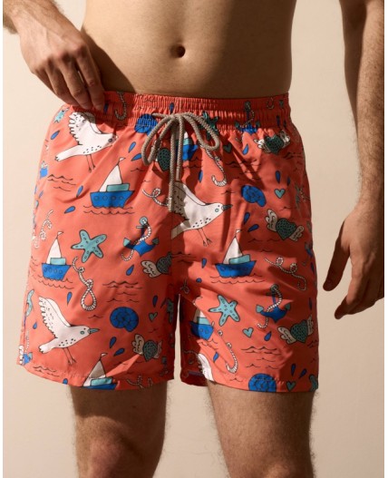 Пляжные шорты:муж. МОДЕЛЬ 1 Круиз оранж