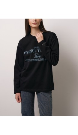 Лонгслив:ув. МОДЕЛЬ 8 Черный