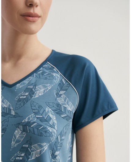 Комплект футболка/шорты:жен. МОДЕЛЬ 3 Pen/petrol