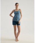 Комплект топ/шорты:жен. МОДЕЛЬ 3 Pen/petrol