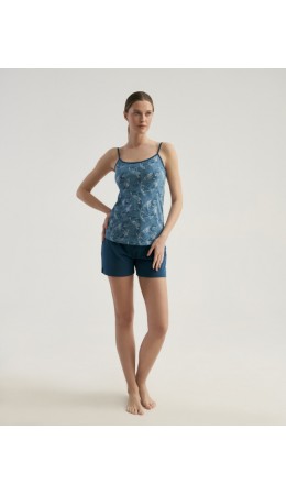 Комплект топ/шорты:жен. МОДЕЛЬ 3 Pen/petrol