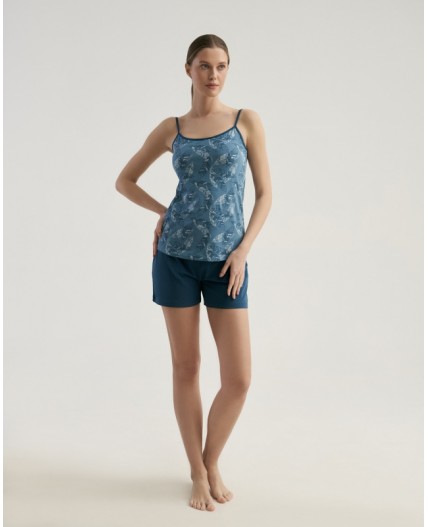 Комплект топ/шорты:жен. МОДЕЛЬ 3 Pen/petrol