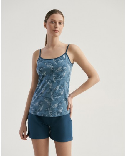 Комплект топ/шорты:жен. МОДЕЛЬ 3 Pen/petrol