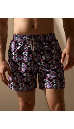 Пляжные шорты:муж. МОДЕЛЬ 1 Пиксель лиловый