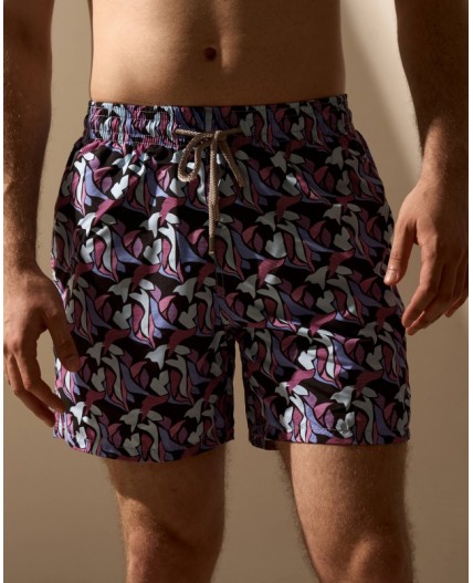 Пляжные шорты:муж. МОДЕЛЬ 1 Пиксель лиловый