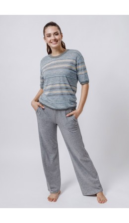 Костюм футболка/брюки:жен. МОДЕЛЬ 29 Лазурь