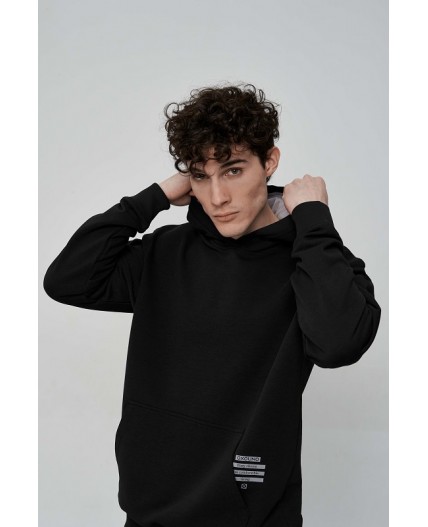 Худи:муж. МОДЕЛЬ 4 Черный/Опал