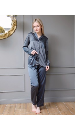 300GRY Пижама женская шёлковая Серый