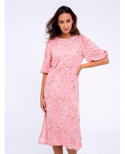 326PNK Платье женское Розовый/цветы