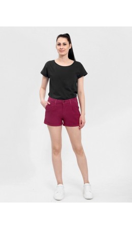 шорты женские бордовый