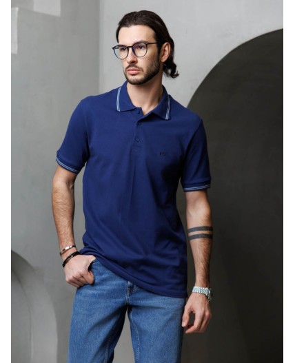 поло мужское темно-синий