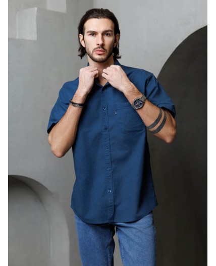 рубашка мужская голубой-серый