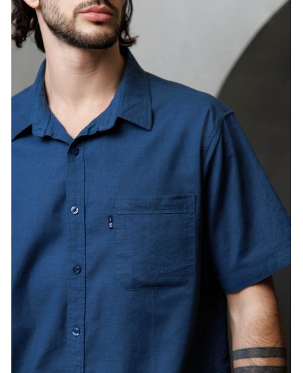 рубашка мужская голубой-серый