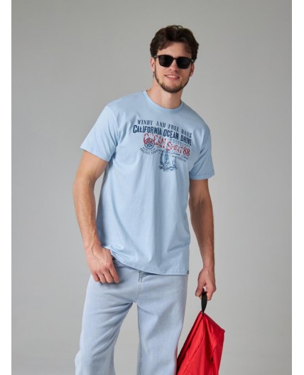 футболка мужская приглушенный голубой