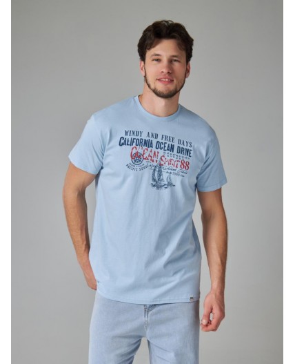 футболка мужская приглушенный голубой